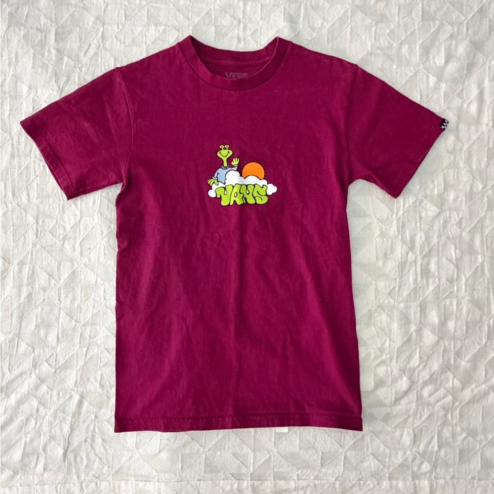 Vans Burgundy Tee with Alien Graphic